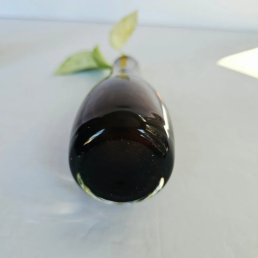 Vintage Mid Century Modern Amber Glass Bud Vase 7.5